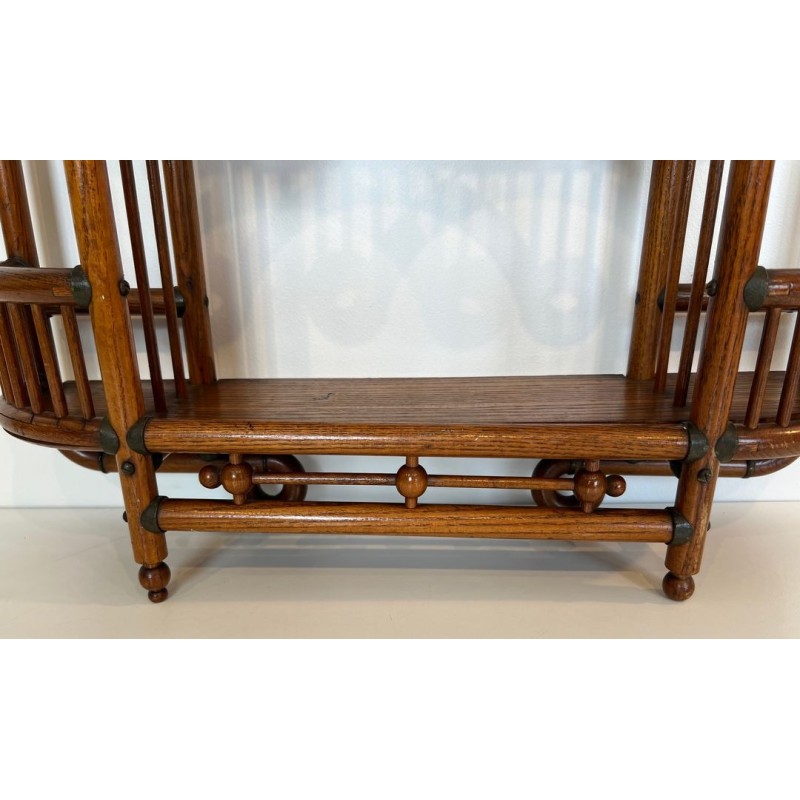 Étagère Murale Bois Courbé et Laiton, Arts & Crafts Autrichien, vers 1900 | Maison BARROIS