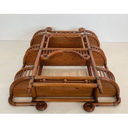 Étagère Murale Bois Courbé et Laiton, Arts & Crafts Autrichien, vers 1900 | Maison BARROIS