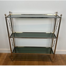 Étagère de Style Néoclassique en Métal Argenté Attribuée à la Maison Jansen