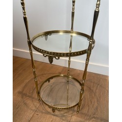 Round Brass and Glass Guéridon, Maison Jansen, France, circa 1940 | Maison BARROIS