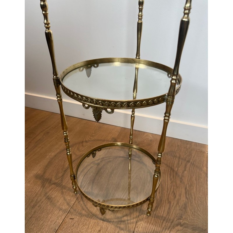 Guéridon Rond Laiton et Verre, Maison Jansen, France, vers 1940 | Maison BARROIS