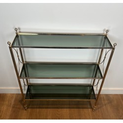 Neoclassical Silvered Metal Shelf Unit, Attributed Maison Jansen, circa 1940 | Maison BARROIS