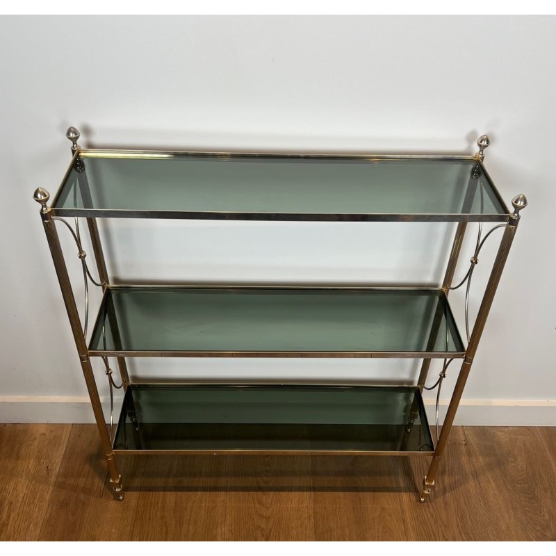 Neoclassical Silvered Metal Shelf Unit, Attributed Maison Jansen, circa 1940 | Maison BARROIS