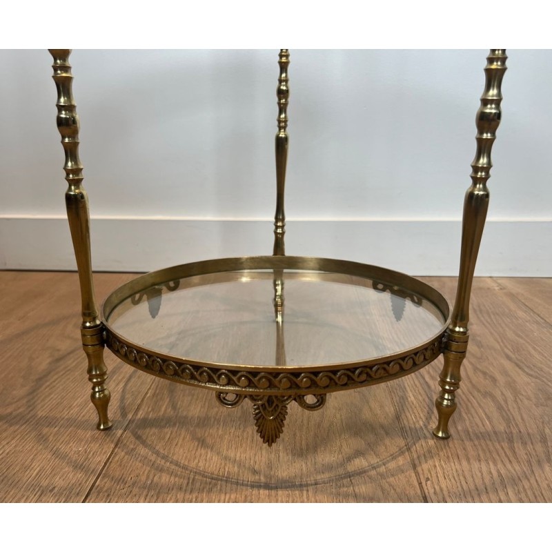 Round Brass and Glass Guéridon, Maison Jansen, France, circa 1940 | Maison BARROIS