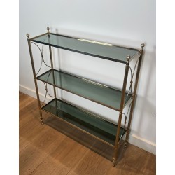Neoclassical Silvered Metal Shelf Unit, Attributed Maison Jansen, circa 1940 | Maison BARROIS