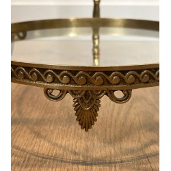 Round Brass and Glass Guéridon, Maison Jansen, France, circa 1940 | Maison BARROIS