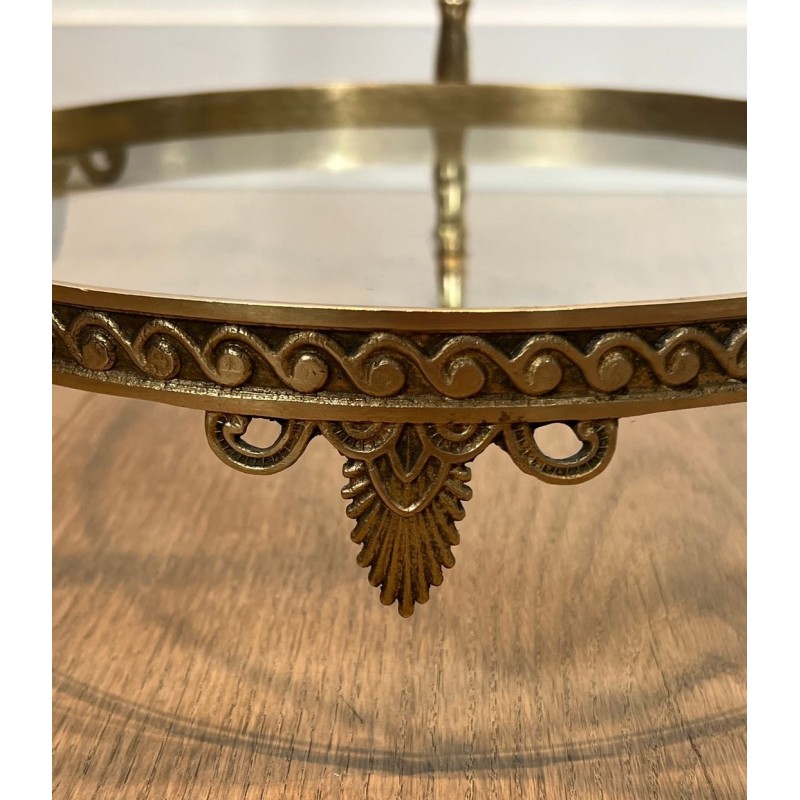 Round Brass and Glass Guéridon, Maison Jansen, France, circa 1940 | Maison BARROIS