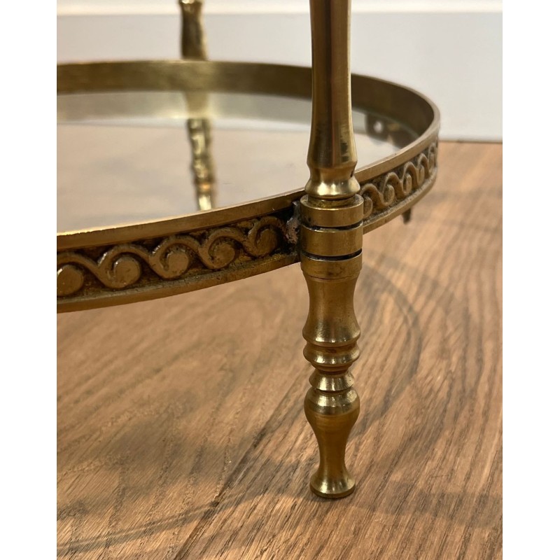 Round Brass and Glass Guéridon, Maison Jansen, France, circa 1940 | Maison BARROIS