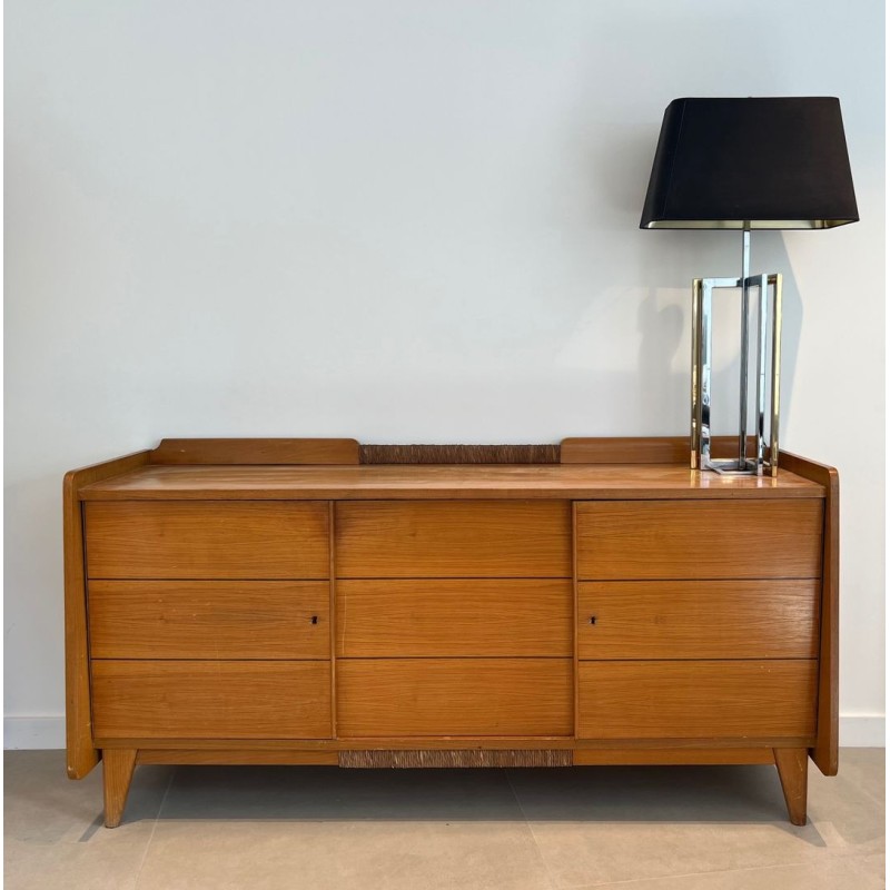 Grande Enfilade en Sapin et Rotin, France, vers 1970 | Maison BARROIS