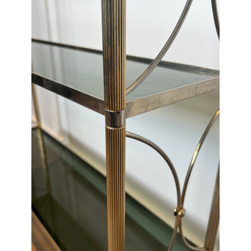 Neoclassical Silvered Metal Shelf Unit, Attributed Maison Jansen, circa 1940 | Maison BARROIS