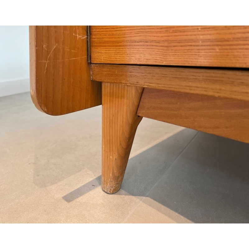 Grande Enfilade en Sapin et Rotin, France, vers 1970 | Maison BARROIS