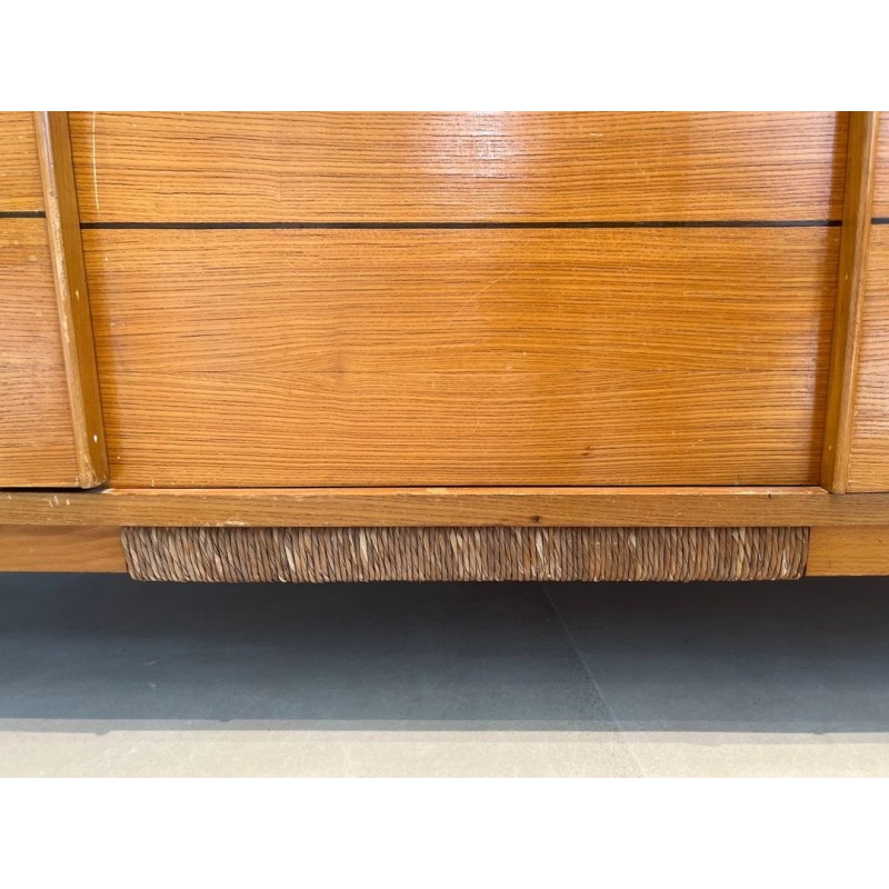 Grande Enfilade en Sapin et Rotin, France, vers 1970 | Maison BARROIS