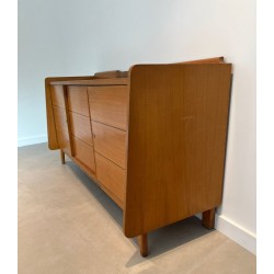 Large Pine and Rattan Sideboard, French, circa 1970 | Maison BARROIS