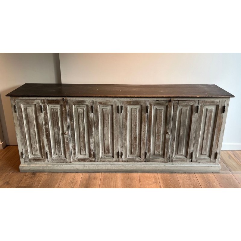 Grand Buffet Chêne Patiné Six Portes, France, XIXe Siècle