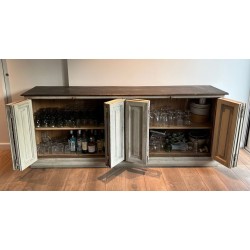 Grand Buffet Chêne Patiné Six Portes, France, XIXe Siècle