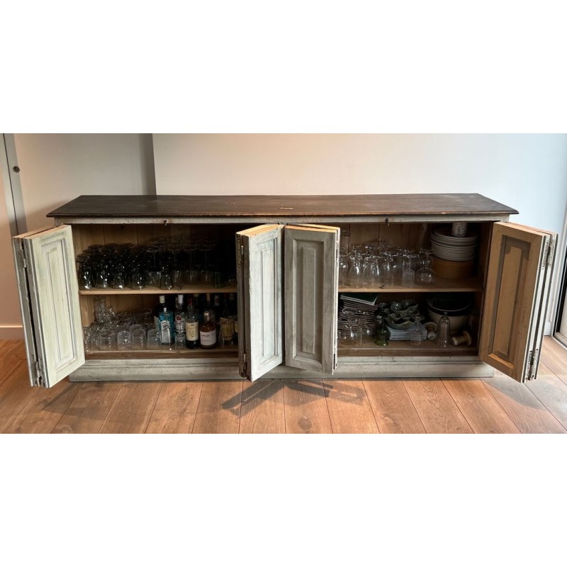 Grand Buffet Chêne Patiné Six Portes, France, XIXe Siècle