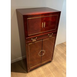 Empire Style Secretary in Flamed Mahogany, Italian, circa 1970