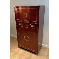 Empire Style Secretary in Flamed Mahogany, Italian, circa 1970