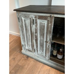 Large Patinated Oak Six-Door Buffet, French, 19th Century