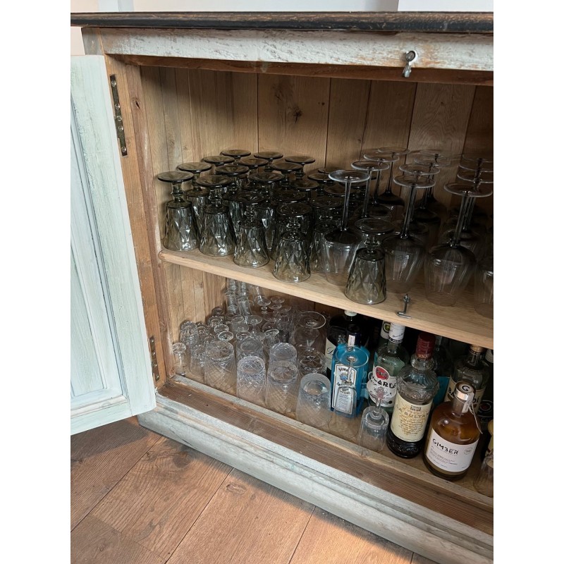 Large Patinated Oak Six-Door Buffet, French, 19th Century