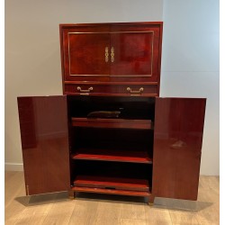 Empire Style Secretary in Flamed Mahogany, Italian, circa 1970