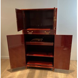 Empire Style Secretary in Flamed Mahogany, Italian, circa 1970