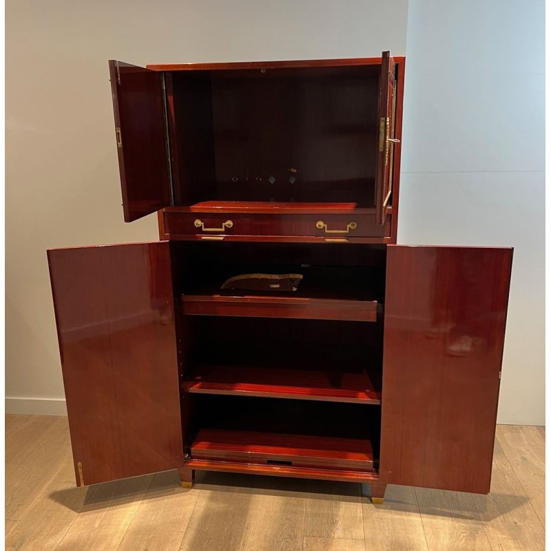 Empire Style Secretary in Flamed Mahogany, Italian, circa 1970