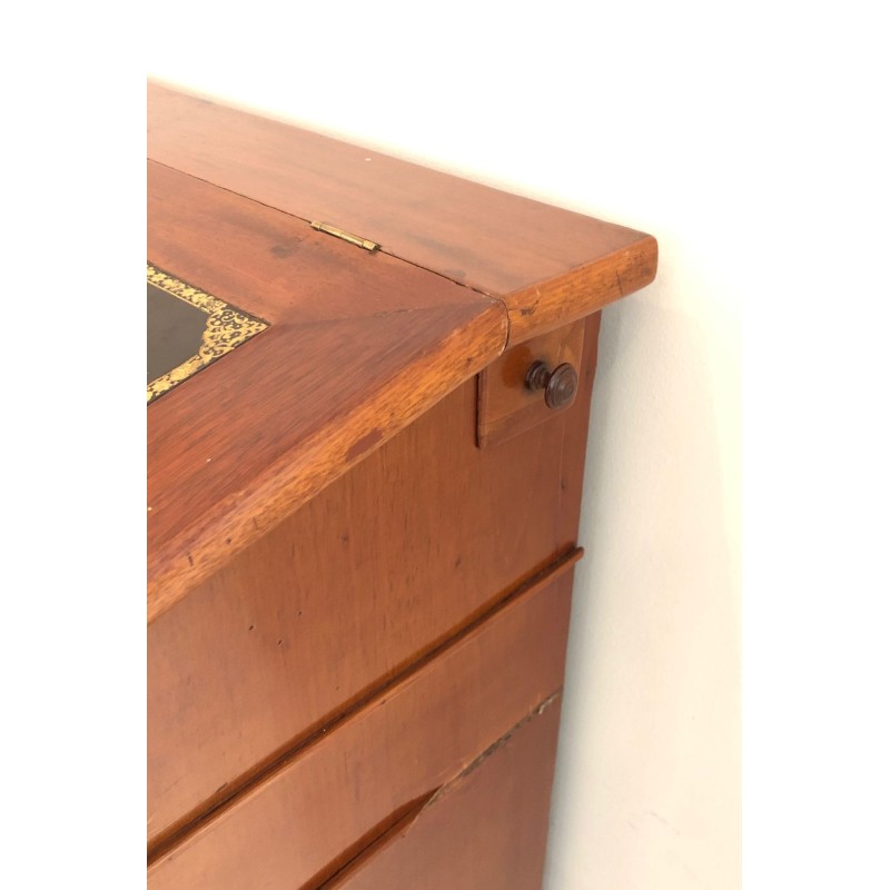 Mahogany and Leather Notary Cabinet, French, circa 1850