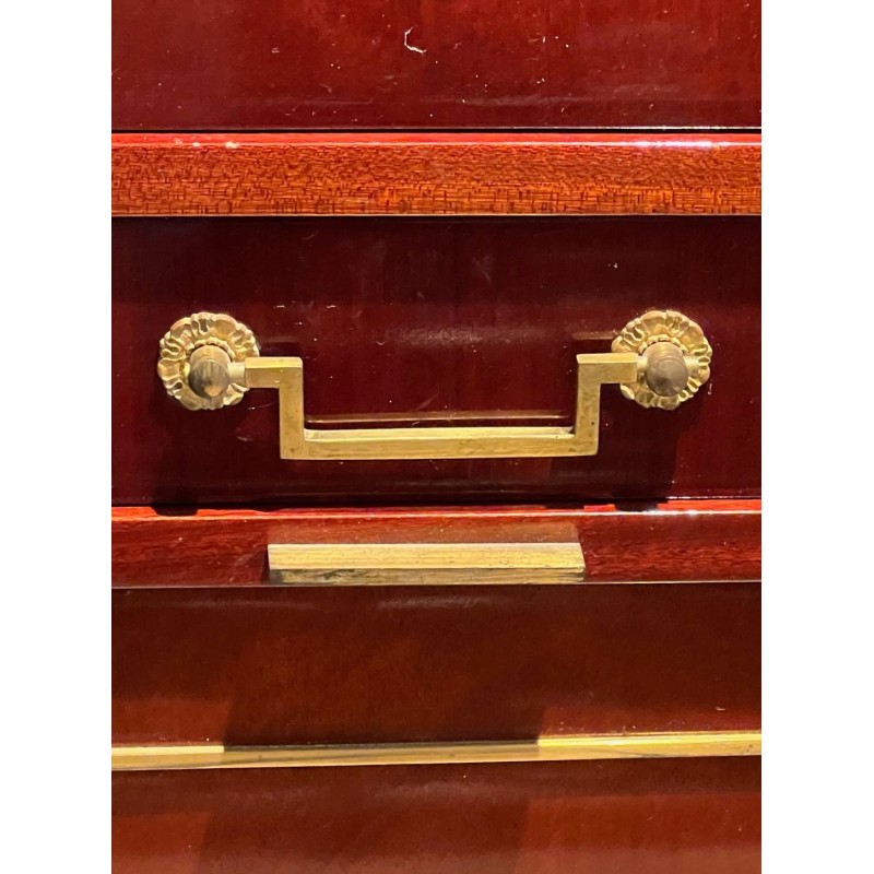 Empire Style Secretary in Flamed Mahogany, Italian, circa 1970