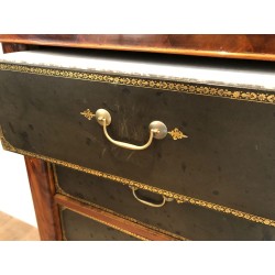 Mahogany and Leather Notary Cabinet, French, circa 1850
