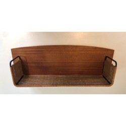 Shelf Unit by Raymond Glemeau, Rattan, Wood, Metal, circa 1970
