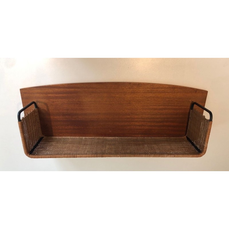 Shelf Unit by Raymond Glemeau, Rattan, Wood, Metal, circa 1970