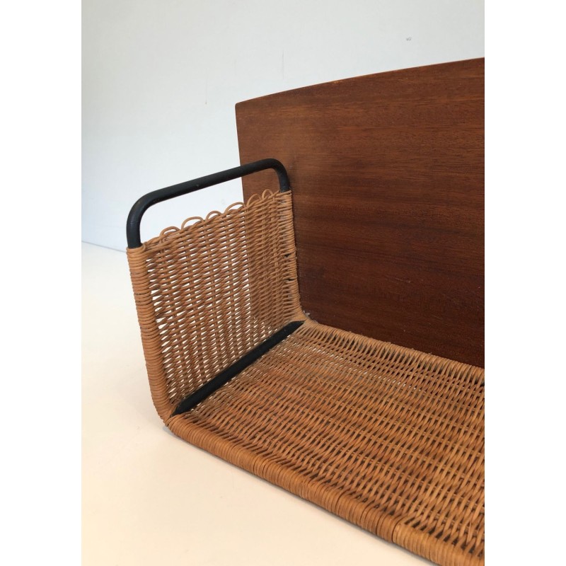 Shelf Unit by Raymond Glemeau, Rattan, Wood, Metal, circa 1970