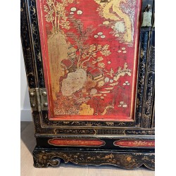Cabinet Laqué Chinoiseries, France, Art Déco, vers 1940