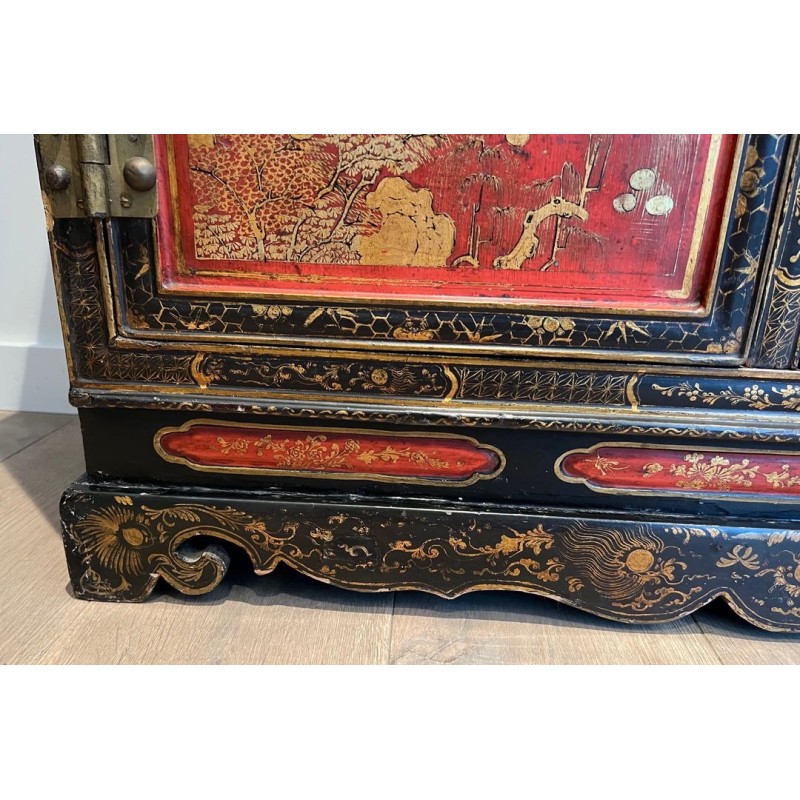 Cabinet Laqué Chinoiseries, France, Art Déco, vers 1940
