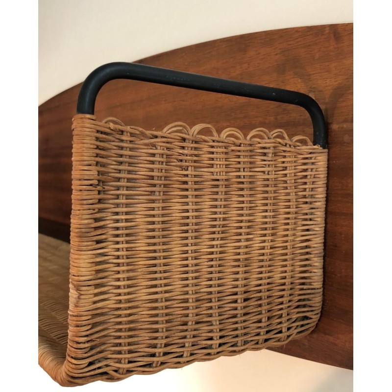 Shelf Unit by Raymond Glemeau, Rattan, Wood, Metal, circa 1970