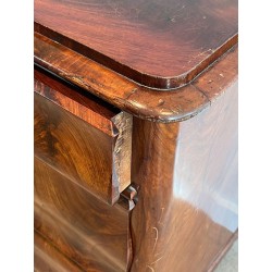 Three-Drawer Flamed Mahogany Commode, French Empire, circa 1820
