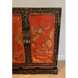 Lacquered Chinoiserie Cabinet, French Art Déco, circa 1940