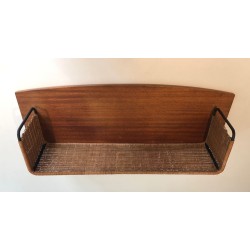 Shelf Unit by Raymond Glemeau, Rattan, Wood, Metal, circa 1970
