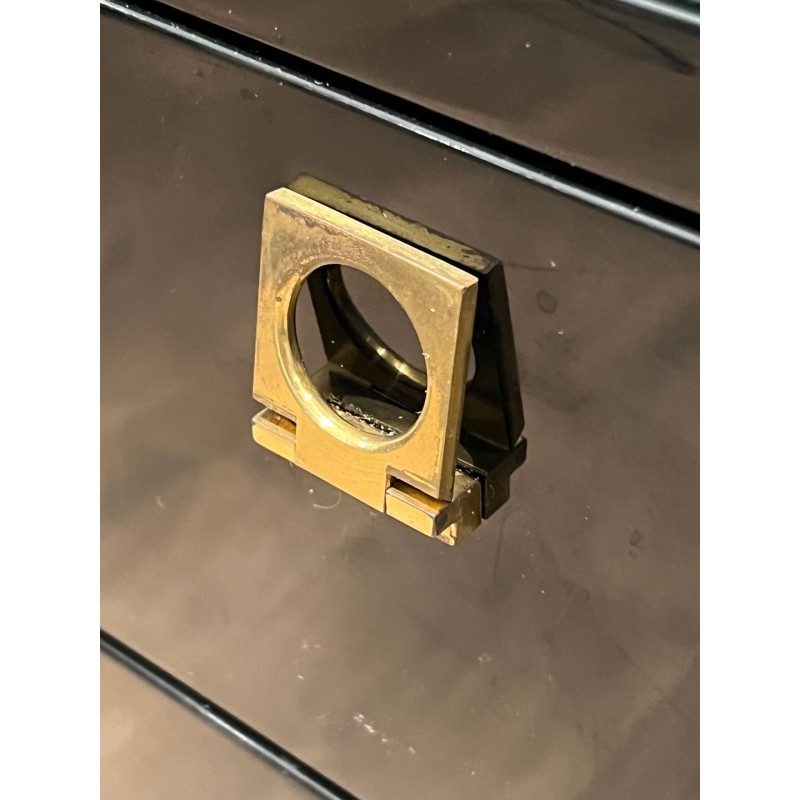 Black Lacquered Commode by Guy Lefèvre for Jansen, circa 1970