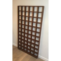 Exotic Wood Room Divider Shelf, Mid-Century Modern, circa 1970
