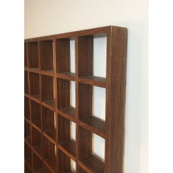 Exotic Wood Room Divider Shelf, Mid-Century Modern, circa 1970