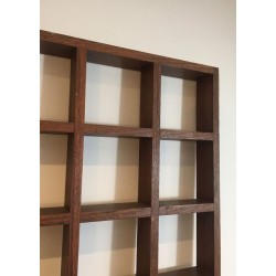 Exotic Wood Room Divider Shelf, Mid-Century Modern, circa 1970