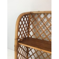 Rattan Wall Shelves Attributed to Audoux-Minet, French, circa 1950