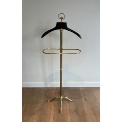 Gentleman’s Valet Stand, Neoclassical, Brass and Wood, French, 1940