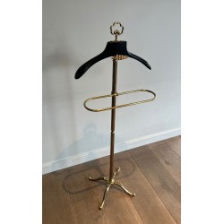 Gentleman’s Valet Stand, Neoclassical, Brass and Wood, French, 1940