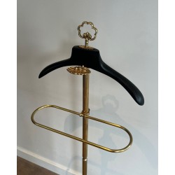 Valet de Nuit Néoclassique, Laiton et Bois, France, 1940