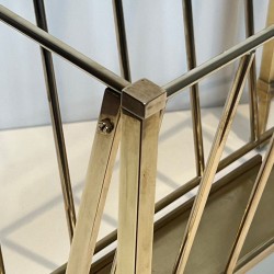 Magazine Rack Attributed to Maison Ramsay, Neoclassical Brass, French, 1940