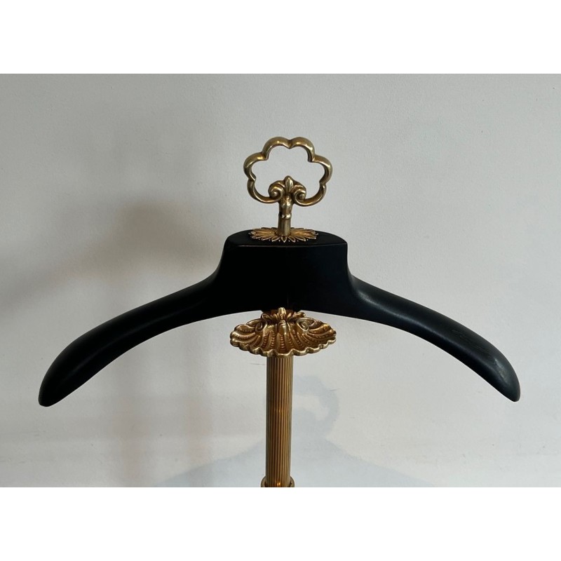 Valet de Nuit Néoclassique, Laiton et Bois, France, 1940