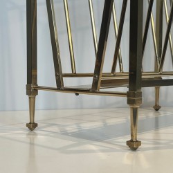 Magazine Rack Attributed to Maison Ramsay, Neoclassical Brass, French, 1940